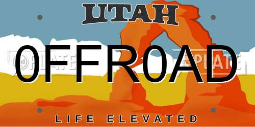 0FFR0AD Utah License Plate