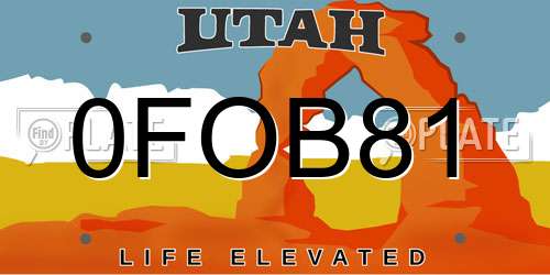 0FOB81 Utah License Plate