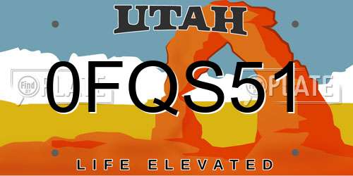 0FQS51 Utah License Plate