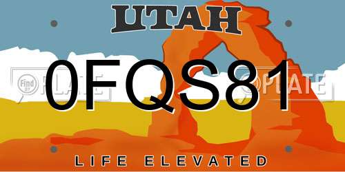 0FQS81 Utah License Plate