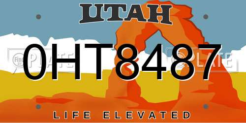 0HT8487 Utah License Plate