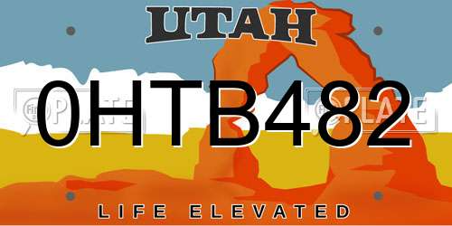 0HTB482 Utah License Plate