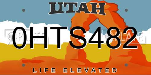 0HTS482 Utah License Plate