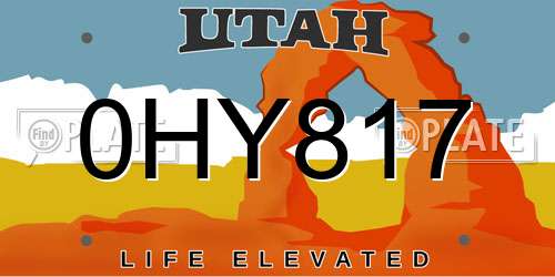 0HY817 Utah License Plate