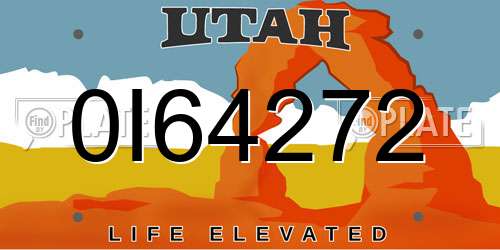 0I64272 Utah License Plate