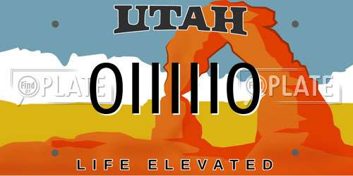 0IIIII0 Utah License Plate