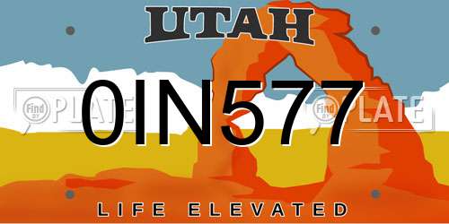 0IN577 Utah License Plate