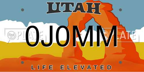 0J0MM Utah License Plate