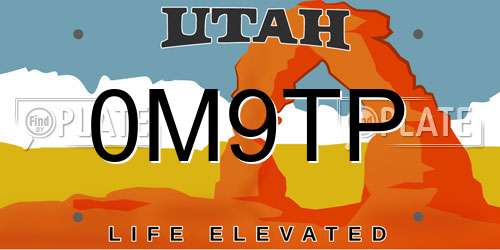 0M9TP Utah License Plate