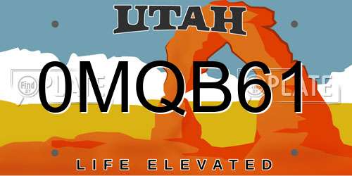0MQB61 Utah License Plate
