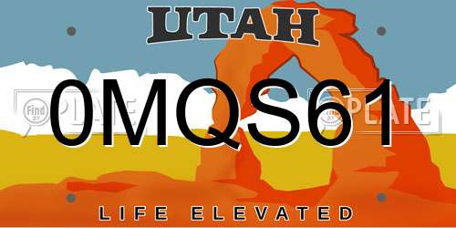0MQS61 Utah License Plate