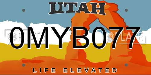 0MYB077 Utah License Plate