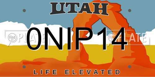 0NIP14 Utah License Plate