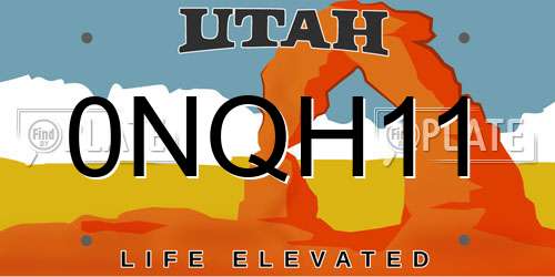 0NQH11 Utah License Plate