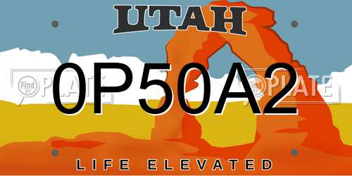 0P50A2 Utah License Plate