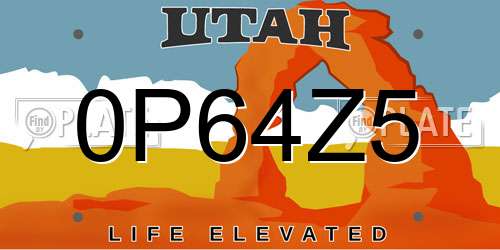 0P64Z5 Utah License Plate