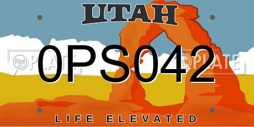 0PS042 Utah License Plate