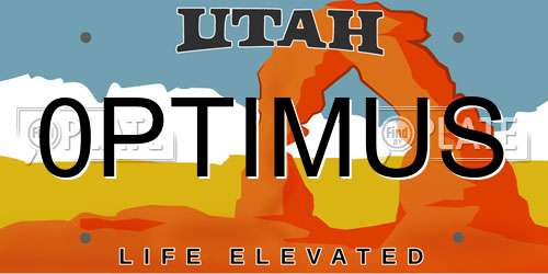 0PTIMUS Utah License Plate