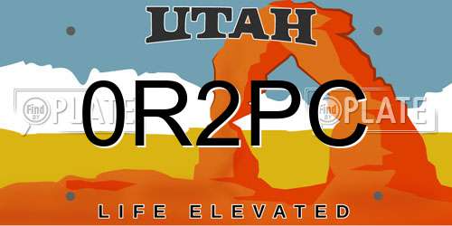0R2PC Utah License Plate