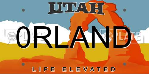0RLAND Utah License Plate