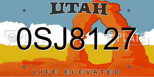 0SJ8127 Utah License Plate
