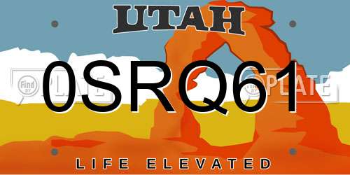 0SRQ61 Utah License Plate