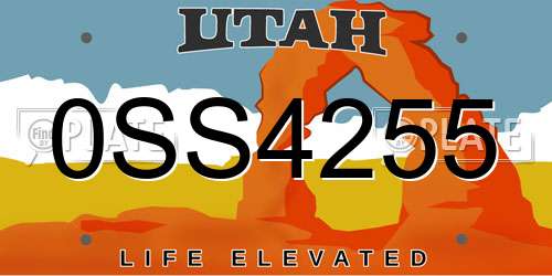 0SS4255 Utah License Plate