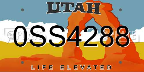 0SS4288 Utah License Plate
