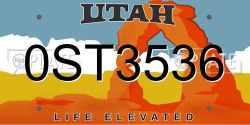 0ST3536 Utah License Plate