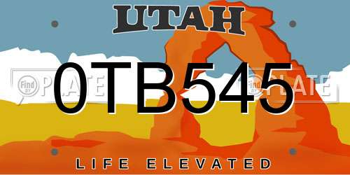 0TB545 Utah License Plate