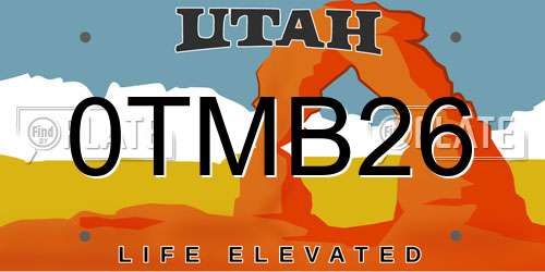 0TMB26 Utah License Plate