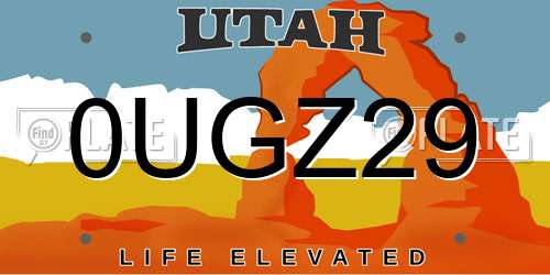 0UGZ29 Utah License Plate