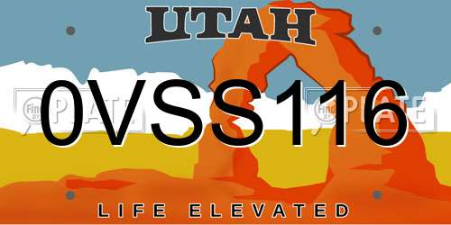 0VSS116 Utah License Plate