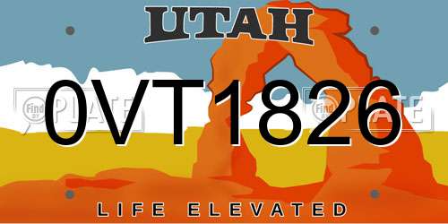 0VT1826 Utah License Plate
