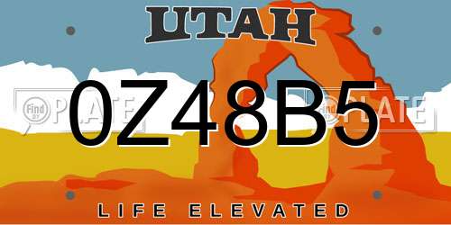 0Z48B5 Utah License Plate