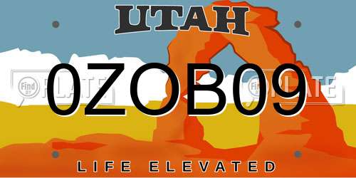 0ZOB09 Utah License Plate