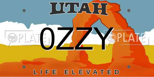 0ZZY Utah License Plate