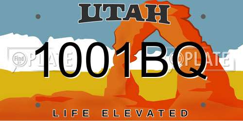1001BQ Utah License Plate
