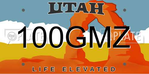 100GMZ Utah License Plate
