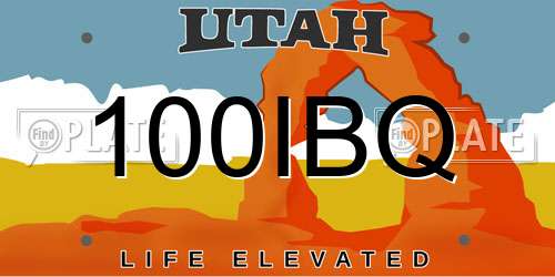 100IBQ Utah License Plate