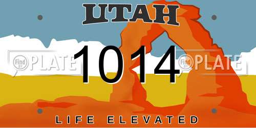 1014 Utah License Plate