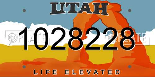 1028228 Utah License Plate