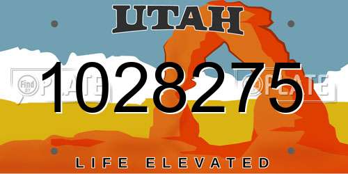 1028275 Utah License Plate