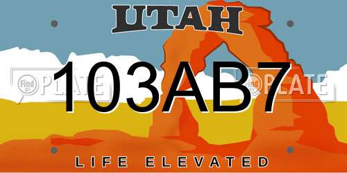 103AB7 Utah License Plate