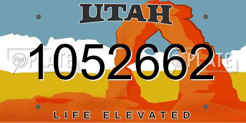 1052662 Utah License Plate