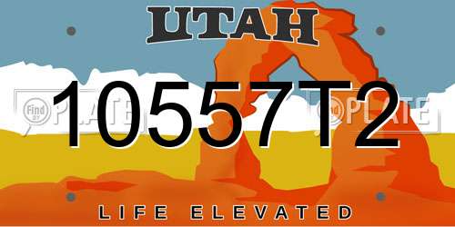 10557T2 Utah License Plate