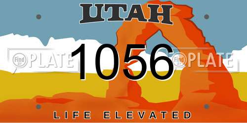 1056 Utah License Plate