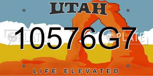 10576G7 Utah License Plate