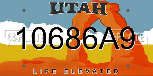 10686A9 Utah License Plate