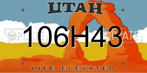 106H43 Utah License Plate